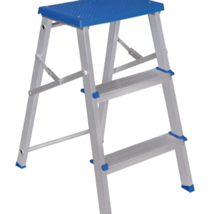 Escada Banqueta De Alumínio 3 Degraus Dobrável Mor - Azul